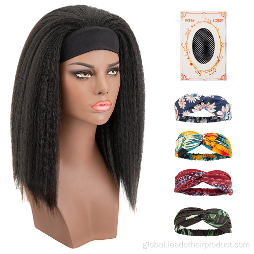 Synthetic Wig With Headband Attached Kinky Straight Synthetic Hair Wigs with Headband Attached Supplier